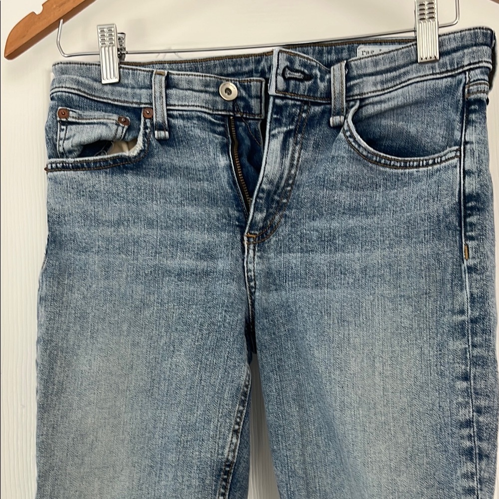 Rag & Bone Blue Straight Leg Jeans